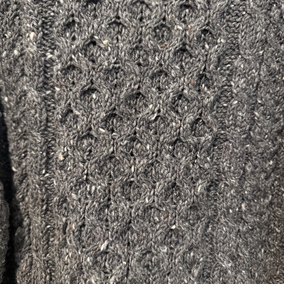 L.L. Bean Cable Irish Fisherman Sweater Button Mock Men's Regular - Picture 3 of 4